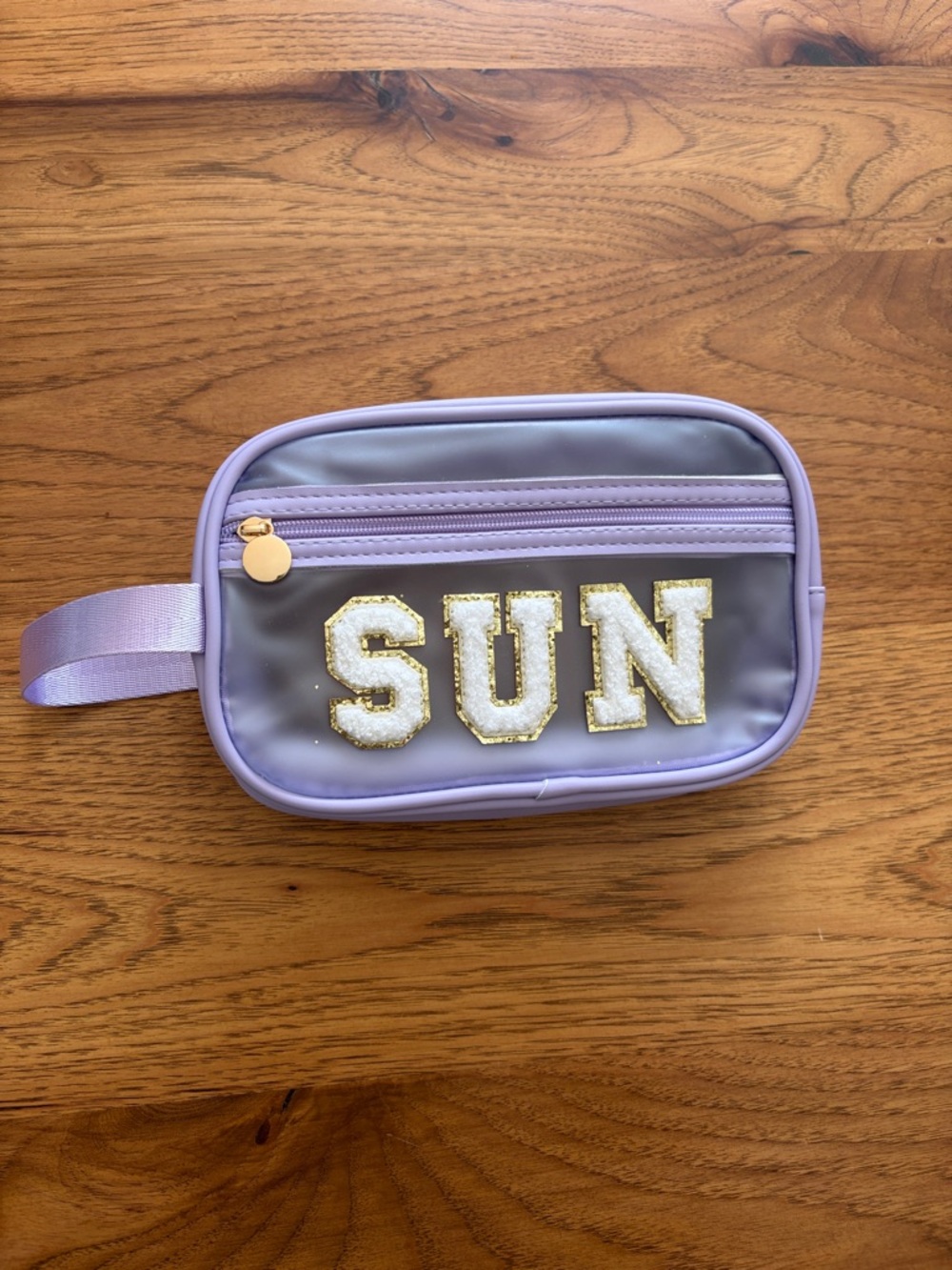 Lilac 'SUN' Clear Front Cosmetic Pouch